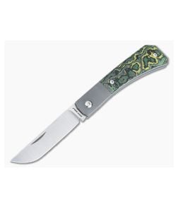 Jack Wolf Pioneer Jack Slip Joint Toxic Storm Fat Carbon Satin S90V Drop Point PIONE-01-FC-TOXIC - JWK-PIONE-01-FC-TOXIC 1