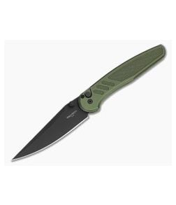 Protech Avalon Peace Neighbor Battleworn Green Knurled Aluminum MagnaCut Black DLC Button Lock Folder (4.25" Blade) PN1103-BW-GREEN - PT-PN1103-BW-GREEN 1