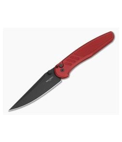 Protech Avalon Peace Neighbor Red Knurled Aluminum MagnaCut Black DLC Button Lock Folder (4.25" Blade) PN1103-RED - PT-PN1103-RED 1