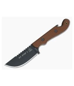 TOPS Knives Pit Stop 3 Black 1095 Tan Canvas Micarta - TP-PSK-01 1