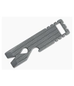 Qerim 37 V2 Worker Titanium Pry Tool Stonewashed Wave Engraved 008 - QRM-008 1