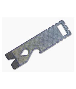 Qerim 37 V2 Worker Titanium Pry Tool Stonewashed Dragon Scale Engraved Anodized 011 - QRM-011 1