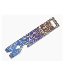 Qerim 37 V4 Worker Titanium Pry Tool Splatter Engraved Satin Gradient Anodized 014 - QRM-014 1