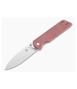 QSP Knives Parrot Drop Point Satin D2 Red Micarta Liner Lock Folder - QS-102-E 1
