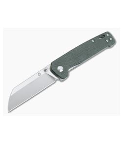 QSP Knives Penguin Sheepsfoot Satin D2 Green Micarta Liner Lock Folder - QS-130-C 1
