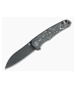 QSP Knives Otter Black Stonewashed S35VN Silver Foil Carbon Fiber Liner Lock Flipper QS140-A2 - QS-140-A2 1