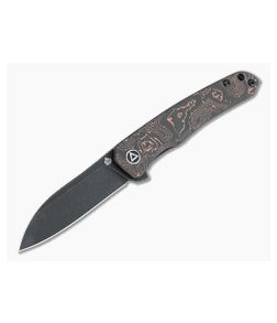 QSP Knives Otter Black Stonewashed S35VN Copper Foil Carbon Fiber Liner Lock Flipper QS140-B2 - QS-140-B2 1
