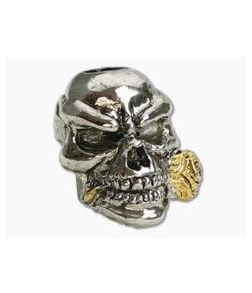 Schmuckatelli Rose Skull Bead 2-Tone Rhodium & Gold Pewter - ST-R2ARAG 1