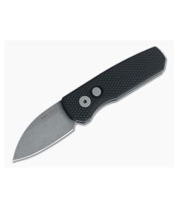 Protech Runt 5 Wharncliffe GP Exclusive Acid Washed 20CV Textured Aluminum Automatic R5105-AW - PT-R5105-AW 1