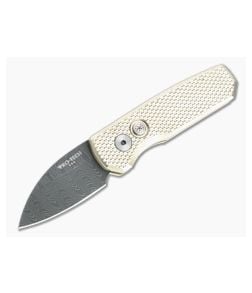 Protech Runt 5 Damascus Wharncliffe Blade 2022 LTD #44 Textured Bronze Aluminum Automatic R5111-D-01 - PT-R5111-D-01 1