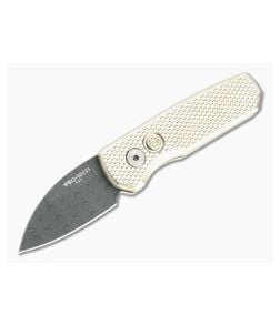 Protech Runt 5 Damascus Wharncliffe Blade 2022 LTD #19 Textured Bronze Aluminum Automatic R5111-D-02 - PT-R5111-D-02 1