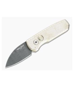 Protech Runt 5 Damascus Wharncliffe Blade 2022 LTD #45 Textured Bronze Aluminum Automatic R5111-D-03 - PT-R5111-D-03 1
