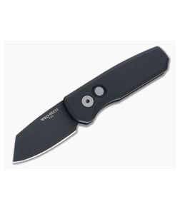 Protech Runt 5 Reverse Tanto Black DLC 20CV Smooth Black Aluminum Automatic R5203 - PT-R5203 1