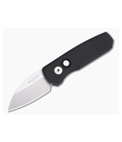Protech Runt 5 Auto Black Handle Satin Magnacut Wharncliffe - PT-R5300-LTD 1