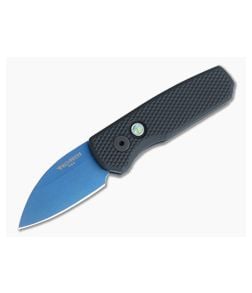 Protech Runt 5 Wharncliffe Stonewashed Sapphire Blue MagnaCut Textured Black Aluminum Automatic R5306-SB - PT-R5306-SB 1