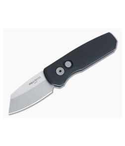Protech Runt 5 Reverse Tanto Stonewashed MagnaCut Smooth Black Aluminum Automatic R5401 - PT-R5401 1