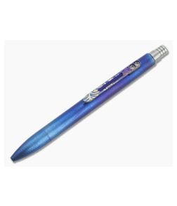 Tuff-Writer Retro Click Pen Brushed Blue Titanium Ink Pen - TW-RC-TI-BRSH 1
