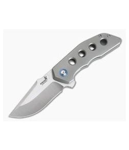Pena Knives X Series Rhino Flipper Tab Bead Blast Titanium Satin M390 - PK-RFT-BB 1