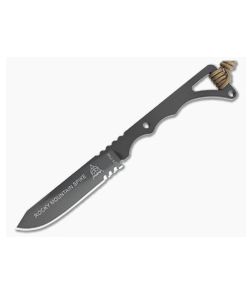 TOPS Rocky Mountain Spike Sandstorm Bronze 1095 Skeletonized Fixed Blade Knife RMS-01 - TP-RMS-01 1