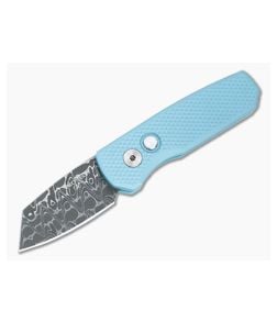 Protech Runt 5 Tiffany Blue Damascus - PT-RUNT-TBLUE-DAM 1