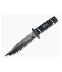 SOG Tech Bowie Black AUS-8 Clip Point Black Kraton Fixed Blade Knife S10B-K - SOG-S10B-K 1