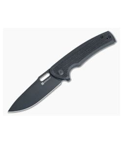 Sencut Vesperon Liner Lock Flipper Black Micarta Handles Black Drop Point Blade S20065-3 - SC-S20065-3 1