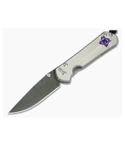 Chris Reeve Damascus Small Sebenza 21 Unique Graphic Amethyst Cabochon - CRK-S21-1056-02 1