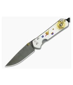 Chris Reeve Small Sebenza 21 Thomas Ladder Damascus Solar System with Pyrite 1056 - CRK-S21-1056-04 1
