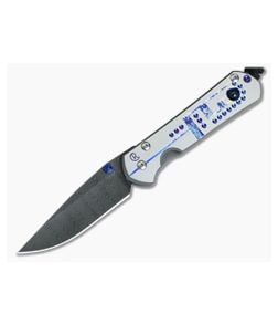 Chris Reeve Damascus Small Sebenza 21 Unique Graphic with Sapphire - CRK-S21-1056 1