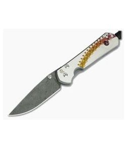 Chris Reeve Damascus Small Sebenza 21 Unique Graphic Ruby Cabochon - CRK-S21-1058-08 1