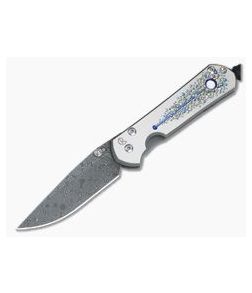 Chris Reeve Damascus Small Sebenza 21 Double Lug Unique Graphic Mother of Pearl Cabochon - CRK-S21-1058-09 1