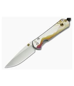 Chris Reeve Small Sebenza 21 Morning Sun Unique Graphic Citrine Cabochon 1112-008 - CRK-S21-1112-008 1