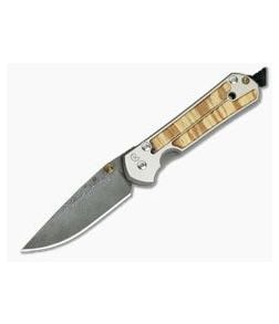 Chris Reeve Small Sebenza 21 Spalted Beech Wood Nichols Raindrop Damascus 1168 - CRK-S21-1168 1