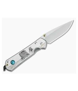Chris Reeve Small Sebenza 21 CGG LH Left Handed Lunar Landing w/Chrysocolla Cabochon S21-1261 - CRK-S21-1261 1