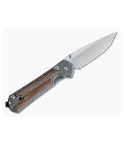 Chris Reeve Small Sebenza 21 Left Handed Natural Canvas Micarta Inlays Drop Point - CRK-S21-1263 1