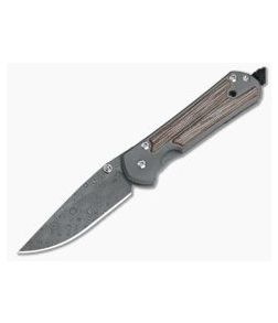 Chris Reeve Small Sebenza 21 Inlay Natural Canvas Micarta Damascus Raindrop Drop Point 1272-001 - CRK-S21-1272-001 1