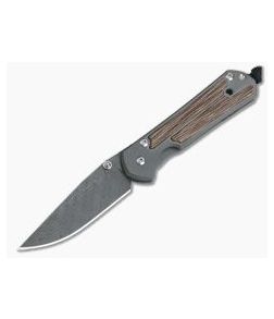 Chris Reeve Small Sebenza 21 Inlay Natural Canvas Micarta Damascus Raindrop Drop Point - CRK-S21-1272 1