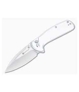 Sencut ArcBlast Button Lock Silver Aluminum Pocket Knife S22043B-2 - SC-S22043B-2 1