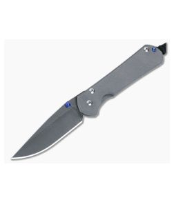 Chris Reeve Small Sebenza 31 Frame Lock Folder Sandblasted Titanium Ladder Damascus Drop Point Blade S31-1004 - CRK-S31-1004 1