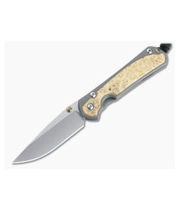 Chris Reeve Small Sebenza 31 Stonewashed S45VN Box Elder Inlay Folding Knife 004 - CRK-S31-1108-004 1