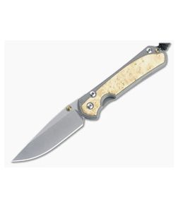 Chris Reeve Small Sebenza 31 Stonewashed S45VN Box Elder Inlay Folding Knife 005 - CRK-S31-1108-005 1