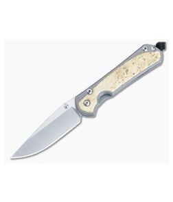 Chris Reeve Small Sebenza 31 Silver Double Lugs Stonewash S45VN Box Elder Inlaid Folder S31-1108-010 - CRK-S31-1108-010 1