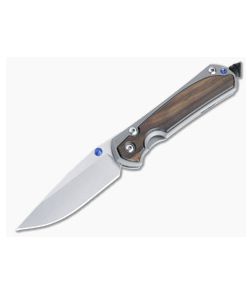Chris Reeve Small Sebenza 31 Stonewashed S45VN Blue Hardware Macassar Ebony Glass Blasted Folding Knife 009 - CRK-S31-1116-009 1