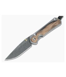 Chris Reeve Small Sebenza 31 Boomerang Damascus Macassar Ebony Inlaid Titanium Folding Knife - CRK-S31-1118 1