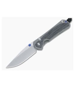 Chris Reeve Small Sebenza 31 Stonewashed S45VN Blue Double Lugs Black Canvas Micarta Inlay Folding Knife - CRK-S31-1200-001 1