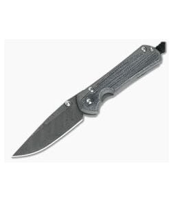 Chris Reeve Small Sebenza 31 Black Canvas Micarta Inlay Boomerang Damascus - CRK-S31-1202 1
