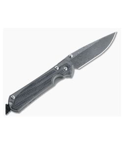 Chris Reeve Small Sebenza 31 Left Handed Black Canvas Micarta Raindrop Damascus Folder - CRK-S31-1207 1