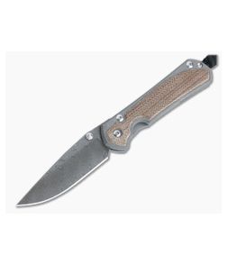 Chris Reeve Small Sebenza 31 Natural Canvas Micarta Inlay Boomerang Damascus Drop Point 002 - CRK-S31-1214-002 1