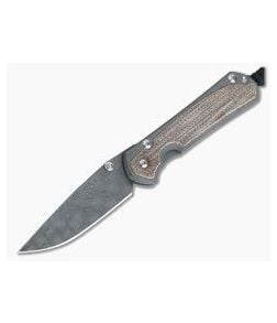 Chris Reeve Small Sebenza 31 Natural Canvas Micarta Inlay Raindrop Damascus Drop Point - CRK-S31-1218 1