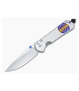Chris Reeve Small Sebenza 31 Folder Unique Graphic Handle Blue Double Lugs Satin MagnaCut Drop Point S31-1400-024 - CRK-S31-1400-024 1